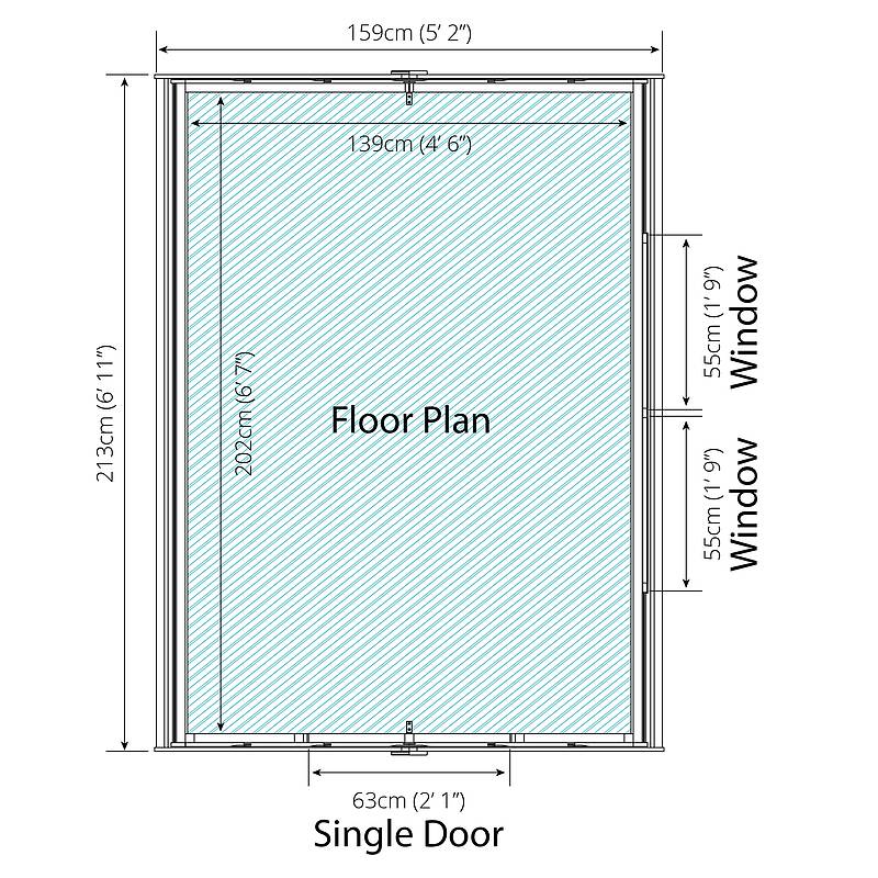 Traditional Timber Shed 7 x 5 Ft.