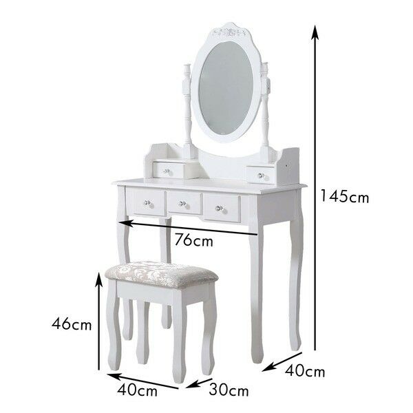 Ethumz 5 Drawer 1 Mirror Dressing Table Sets - Ethumz United Kingdom Limited