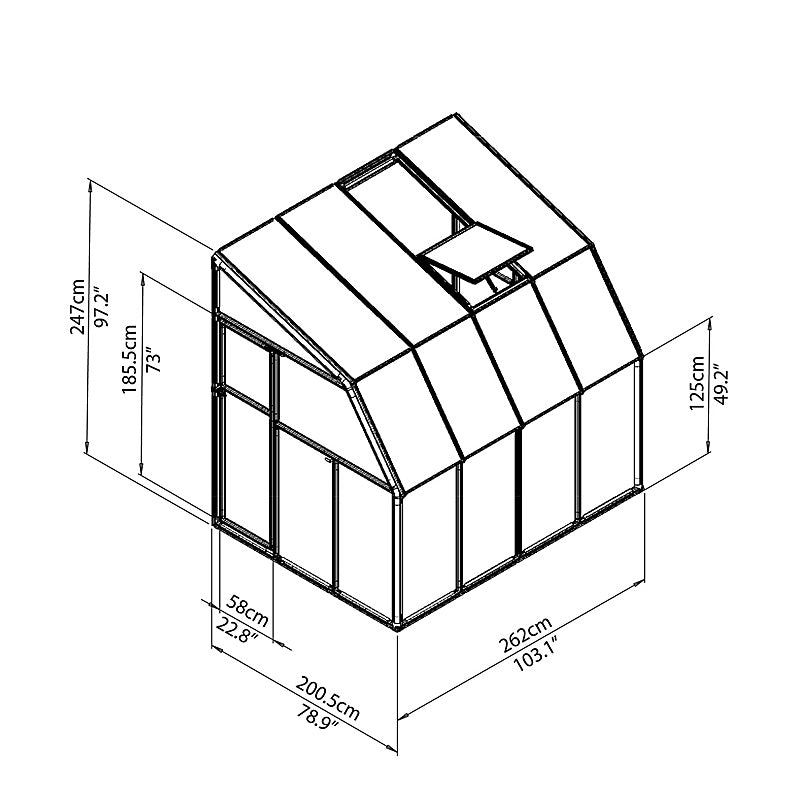 Posh 6 x 8 Ft. Conservatory (FASTER DELIVERY)