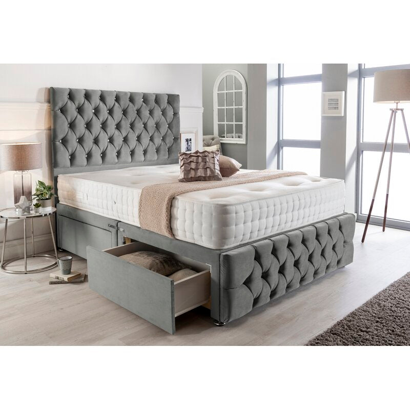 Cameley Divan Set + Matching Headboard & Footboard + Drawers (Single-King Size)