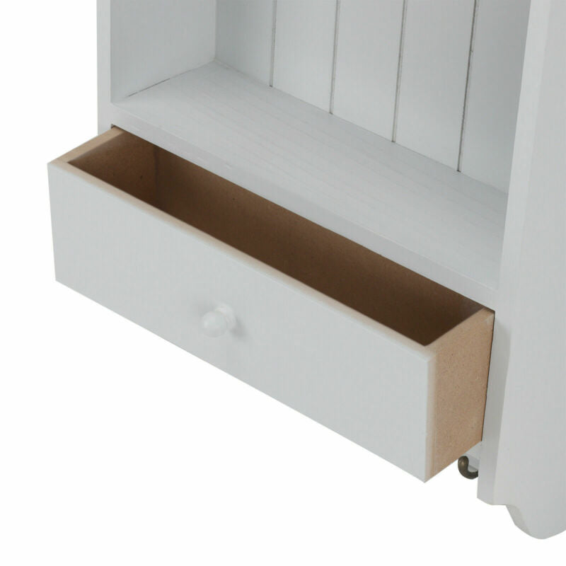 Vintage Wooden Shabby Chic Key Storage with Shelves - White