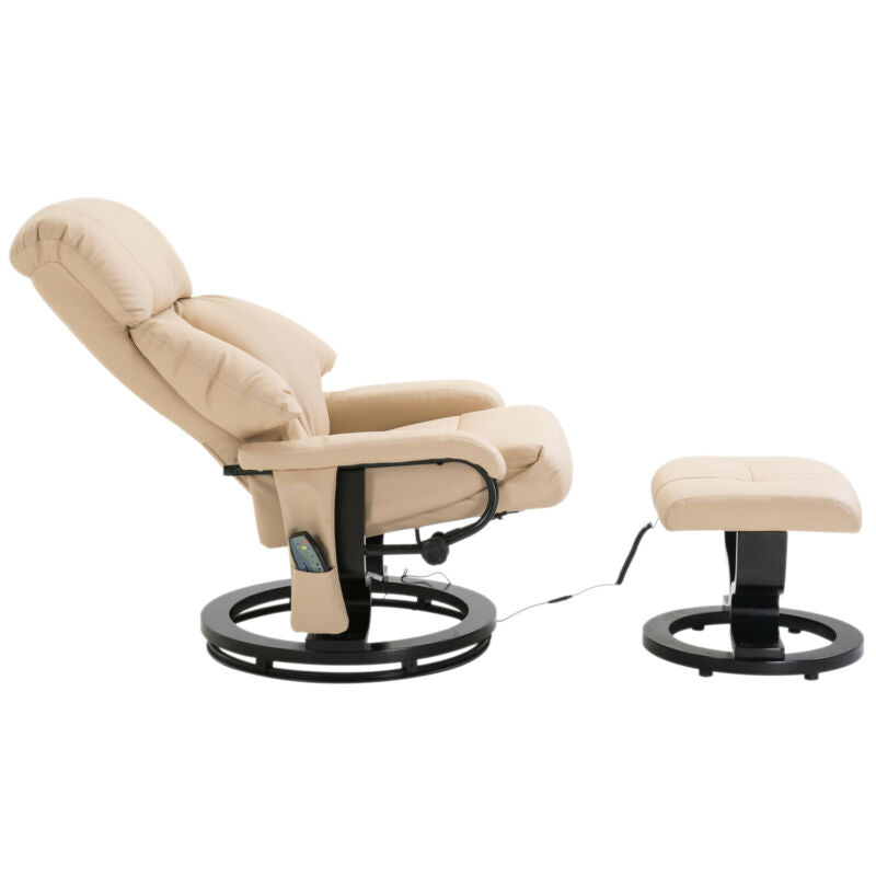 Ethumz Electric Heated Massage Faux Leather Rest Chair Plus Cream - Ethumz United Kingdom Limited
