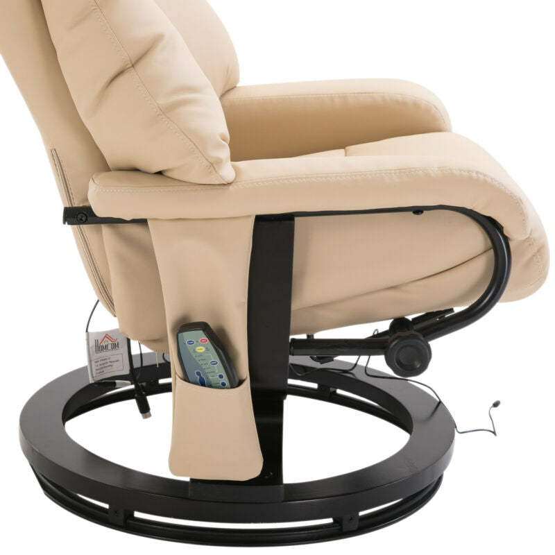 Ethumz Electric Heated Massage Faux Leather Rest Chair Plus Cream - Ethumz United Kingdom Limited